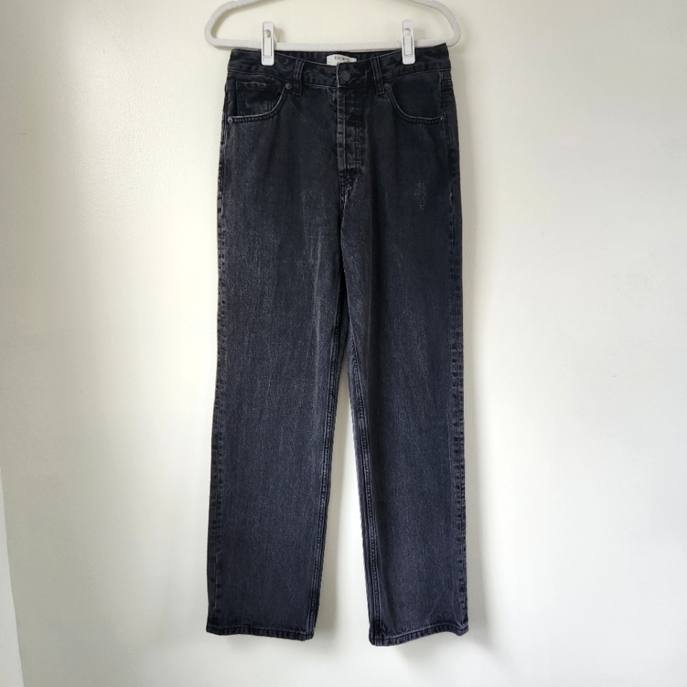 House Of CB Yara Black Vintage Fit High Waist Straight Jean Black Size Medium